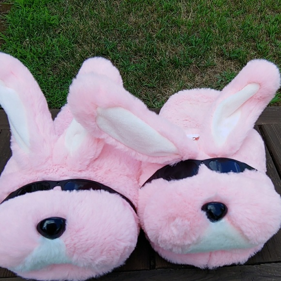 mens pink bunny slippers